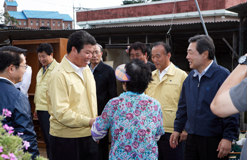제16호태풍"산바"피해복구현장격려