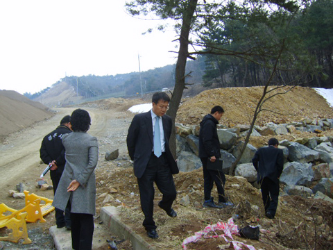 천북면 지방산업단지 조성 현장 배수로 관련 민원현장 확인