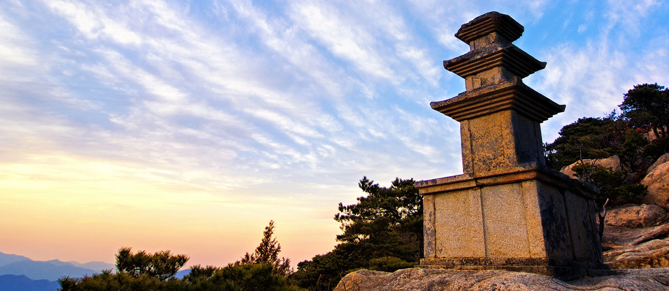 용장사곡 삼층석탑 일몰