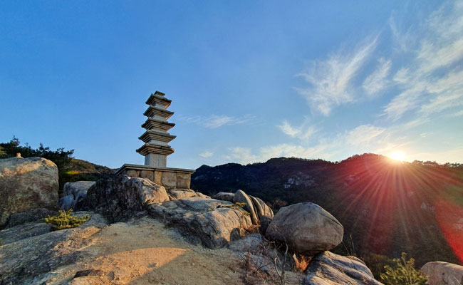 늠비봉 오층석탑 일몰