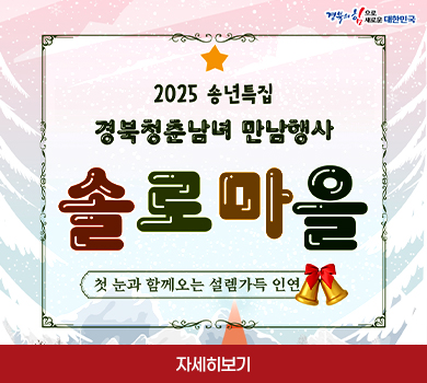 [경북의 힘으로 새로운 대한민국] 2025 송년특집 경북청춘남녀 만남행사 솔로마을 첫 눈과 함께오는 설렘가득 인연 (자세히보기)