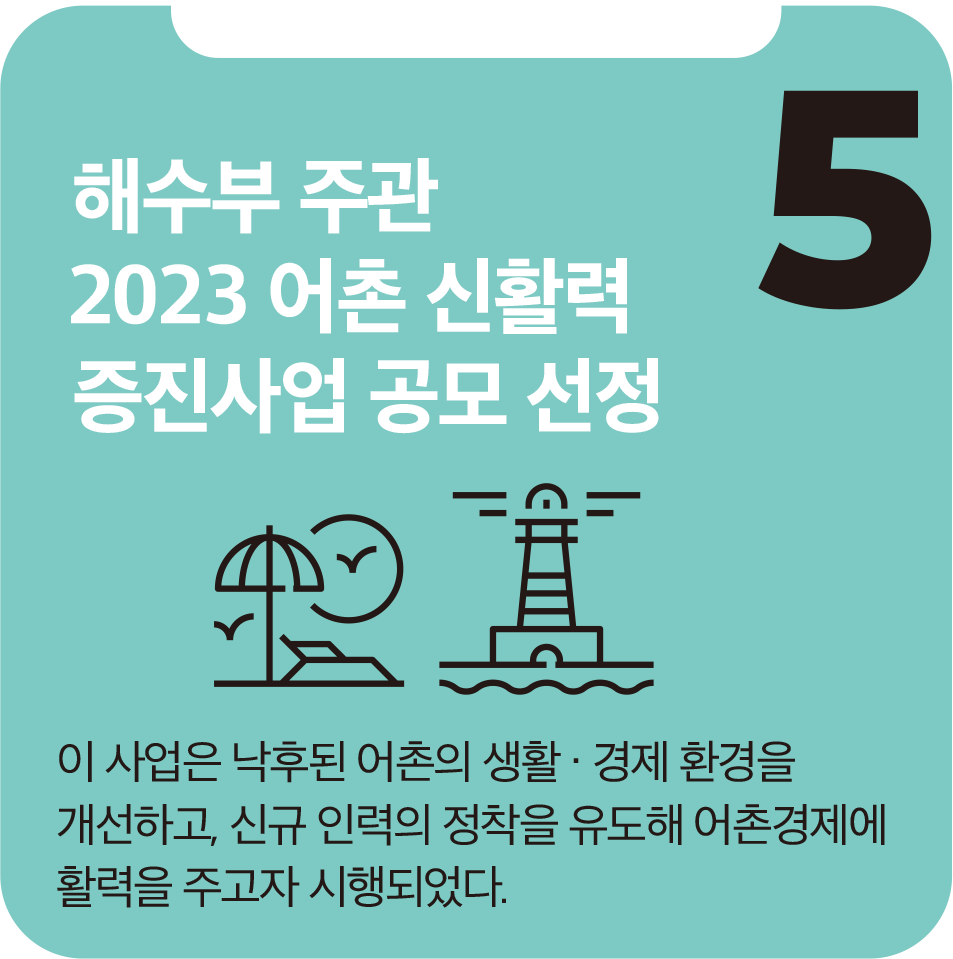 해수부 주관 2023 어촌 신활력 증진사업 공모 선정 해수부 주관 2023 어촌 신활력 증진사업 공모 선정