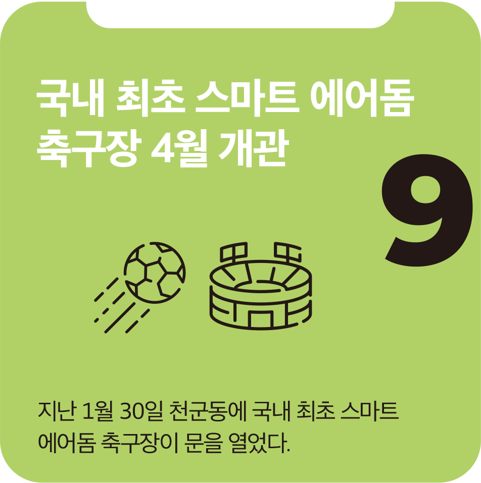 국내 최초 스마트 에어돔축구장 4월 개관 국내 최초 스마트 에어돔축구장 4월 개관